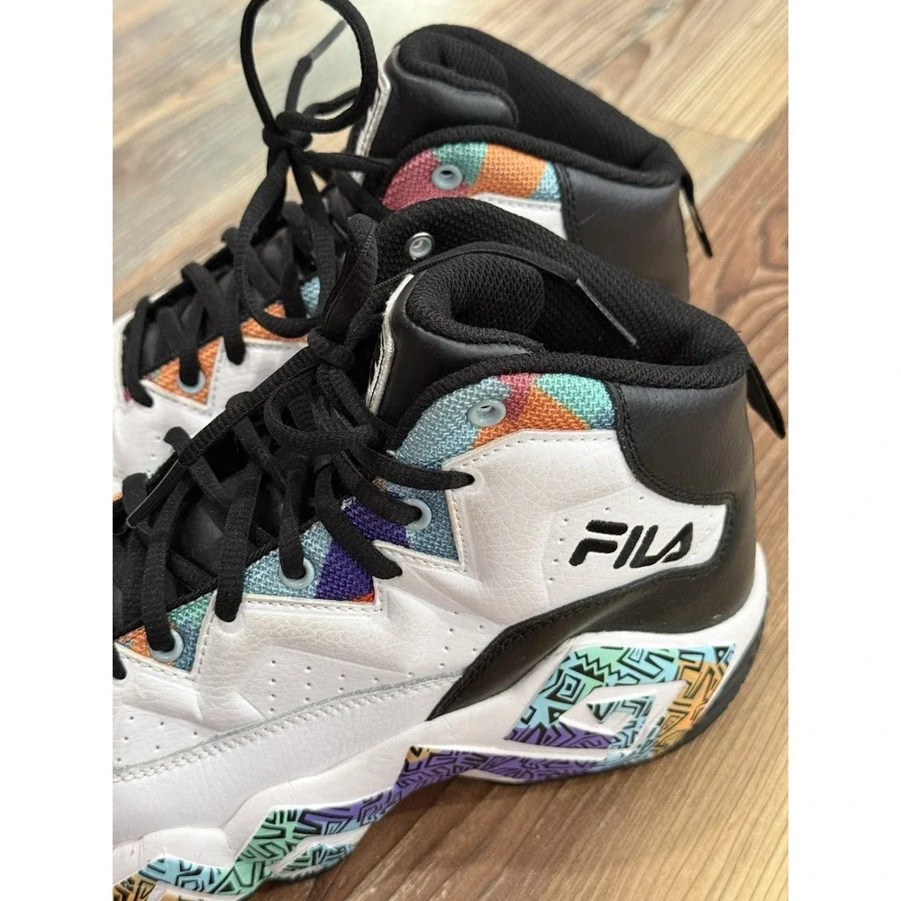 FILA MB Jamal Mashburn Retro High Top Basketball Shoes Men's Size 8 White Black - Picture 2 of 9